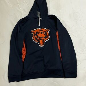 NFL Chicago Bears Navy and Orange Hoodie Sweater Boys Size Large 14/16